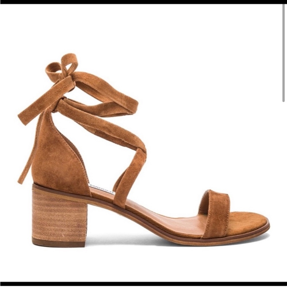 Steve Madden Rizzaa Cognac Suede Heels
